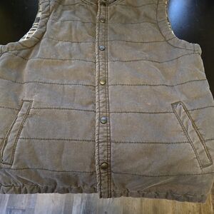 Union Quilted‎ Snap Vest Black Plaid Lining Men's Medium Casual Mid-Length